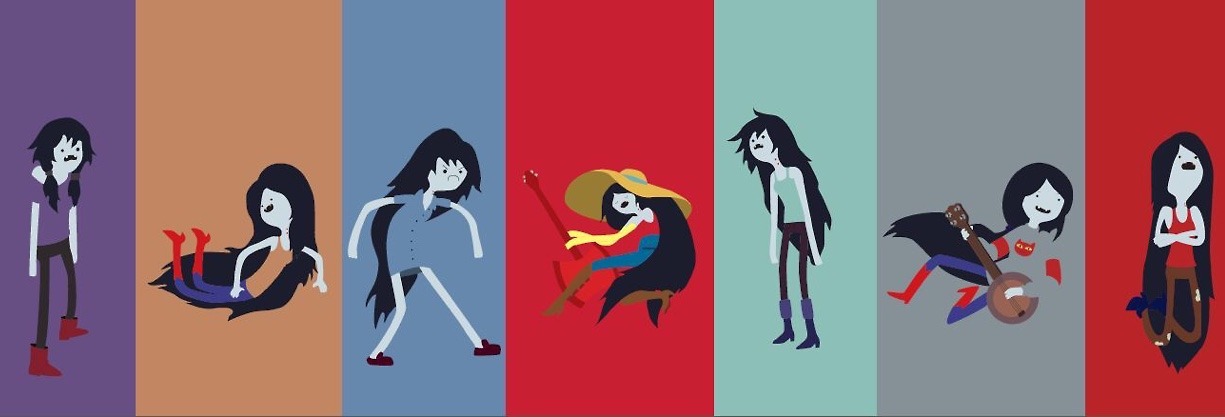Marceline showcased with different outfits